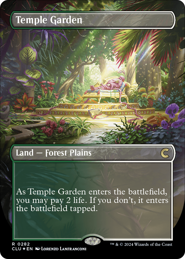 Temple Garden (Borderless) [Ravnica: Clue Edition] | Good Games Modbury