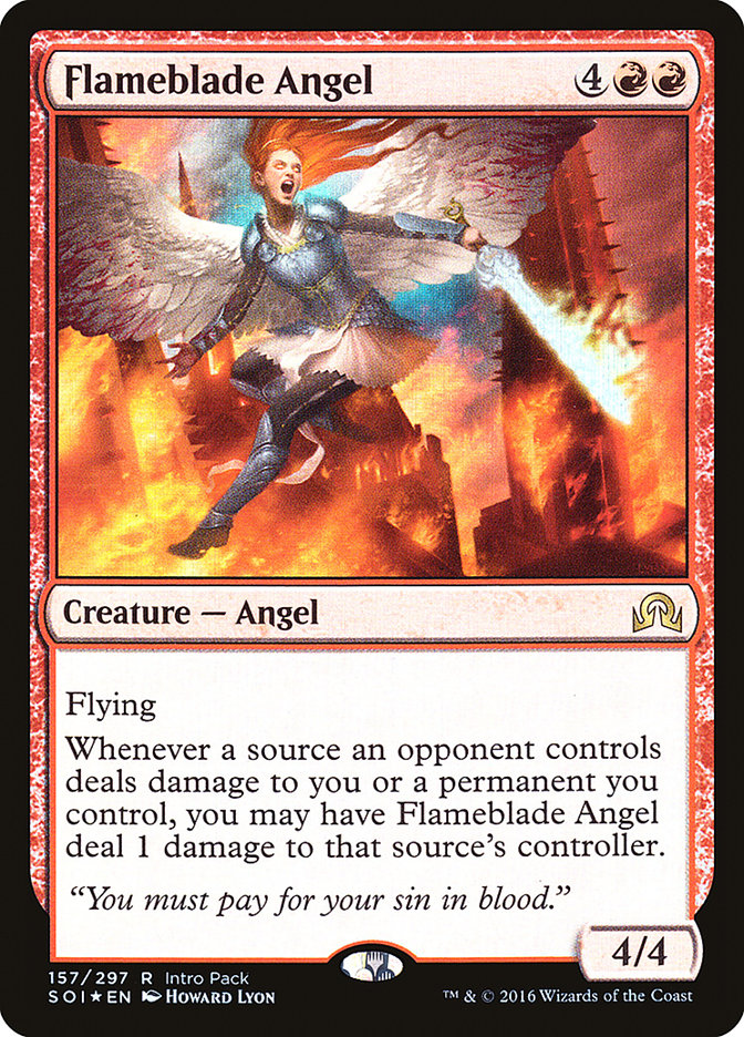 Flameblade Angel (Intro Pack) [Shadows over Innistrad Promos] | Good Games Modbury
