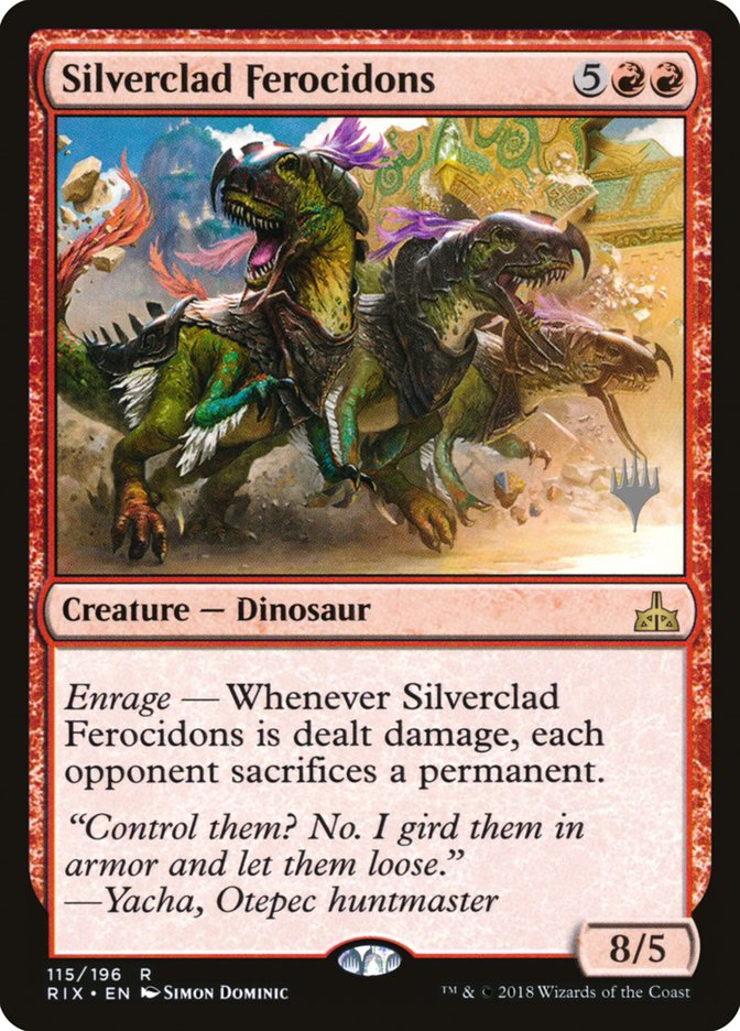 Silverclad Ferocidons (Promo Pack) [Rivals of Ixalan Promos] | Good Games Modbury
