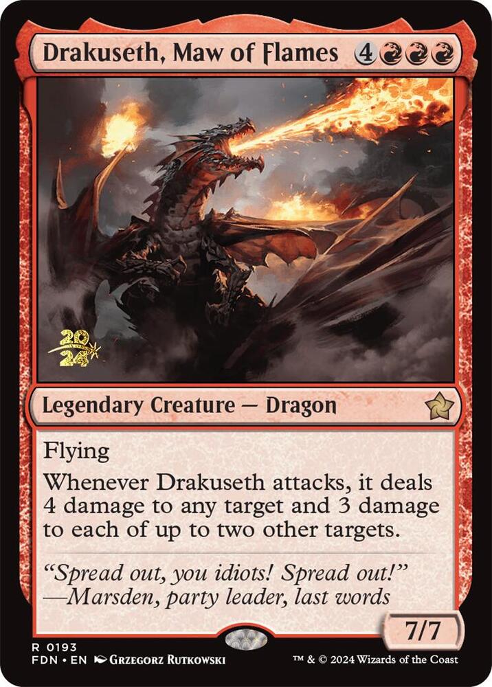 Drakuseth Maw of Flames FDN 193s/101 (Prerelease Cards)  - Foil | Good Games Modbury