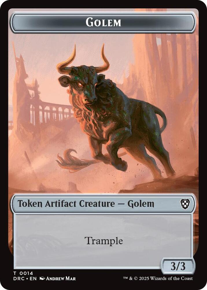 Golem 0014 Golem 0015 Double Sided Token 14 // 15 (Commander: Aetherdrift)  - Foil | Good Games Modbury