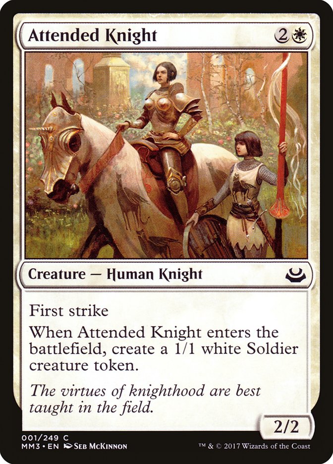 Attended Knight 1/249 (Modern Masters 2017)  - Foil | Good Games Modbury