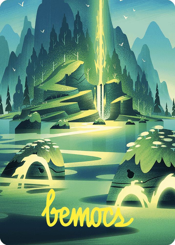 Leyline of Abundance Art Card Gold Stamped Signature 73 (Art Series: Wilds of Eldraine)  | Good Games Modbury