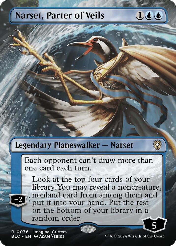 Narset, Parter of Veils 76 (Commander: Bloomburrow)  - Borderless | Good Games Modbury