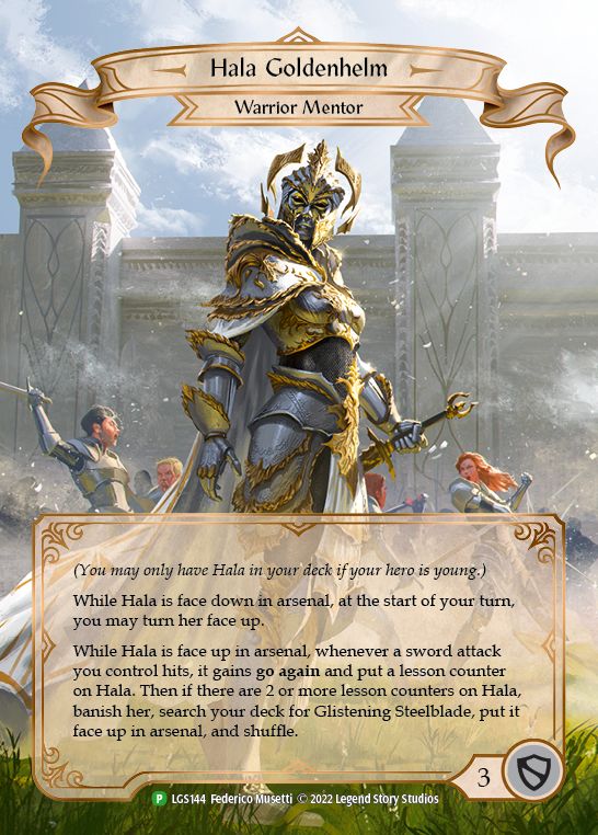 Hala Goldenhelm [LGS144] (Promo)  Rainbow Foil | Good Games Modbury