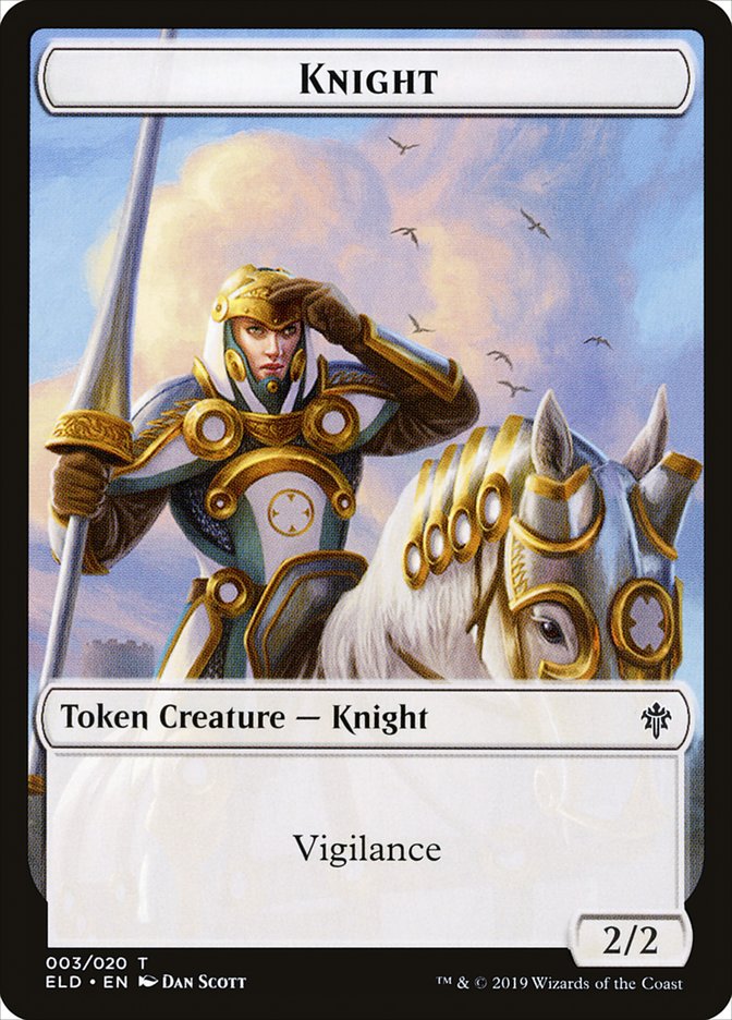 Knight Token [Throne of Eldraine Tokens] | Good Games Modbury