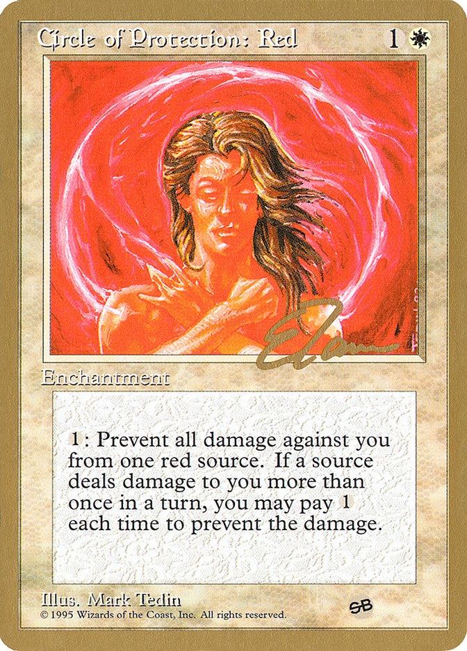 Circle of Protection: Red (Eric Tam) (SB) [Pro Tour Collector Set] | Good Games Modbury