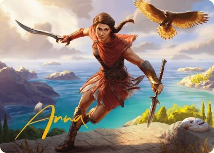 Kassandra Eagle Bearer Art Card Gold Stamped Signature 6 (Art Series: Universes Beyond: Assassin's Creed)  | Good Games Modbury