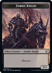 Zombie Knight // Warrior Double-Sided Token [Dominaria United Commander Tokens] | Good Games Modbury