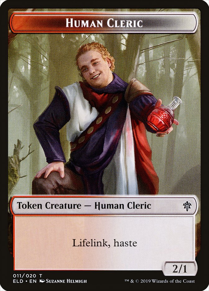 Human Cleric Token [Throne of Eldraine Tokens] | Good Games Modbury