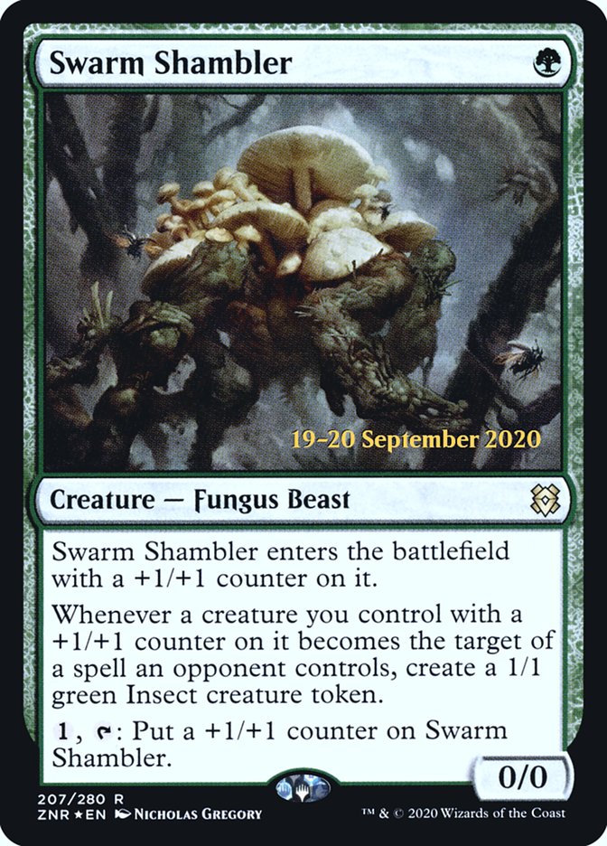 Swarm Shambler [Zendikar Rising Prerelease Promos] | Good Games Modbury