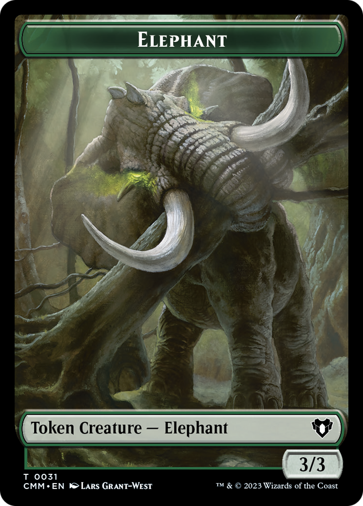 Soldier // Elephant Double-Sided Token [Commander Masters Tokens] | Good Games Modbury