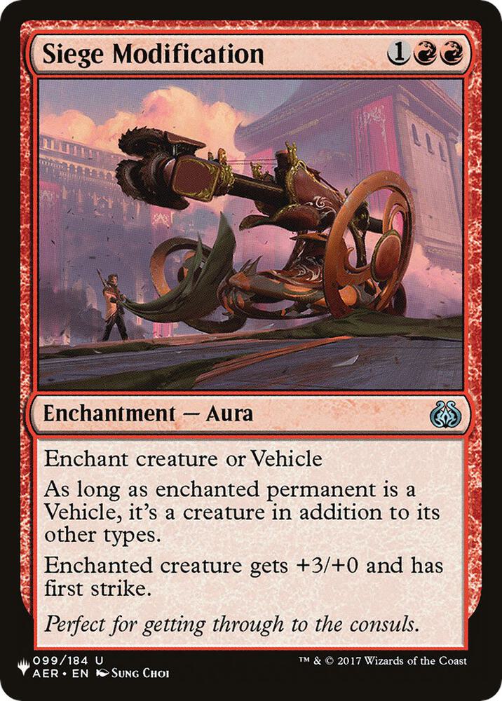 Siege Modification AER-99/5075 (The List Reprints)  | Good Games Modbury