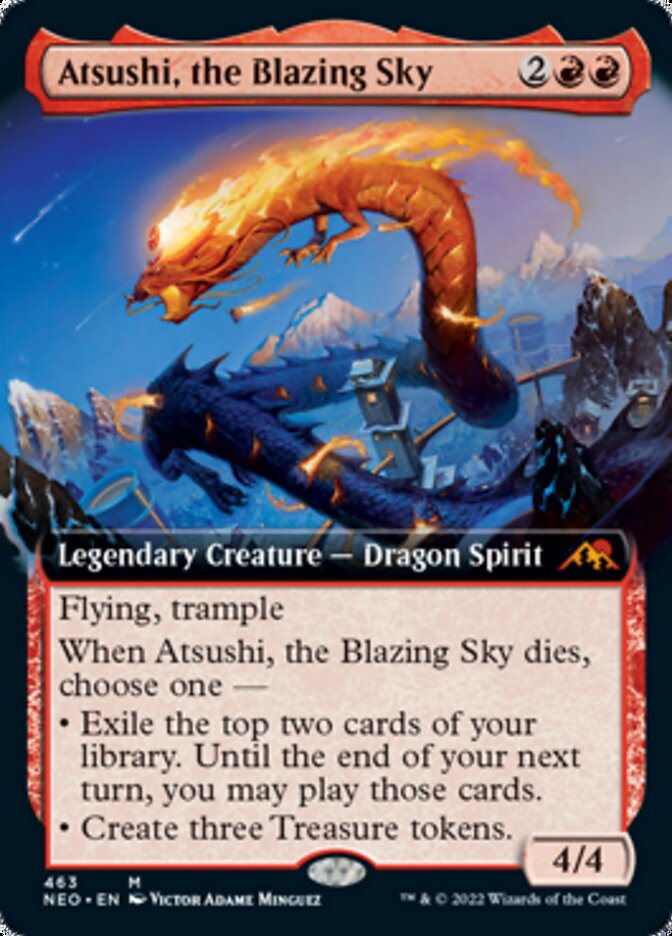 Atsushi, the Blazing Sky (Extended Art) [Kamigawa: Neon Dynasty] | Good Games Modbury