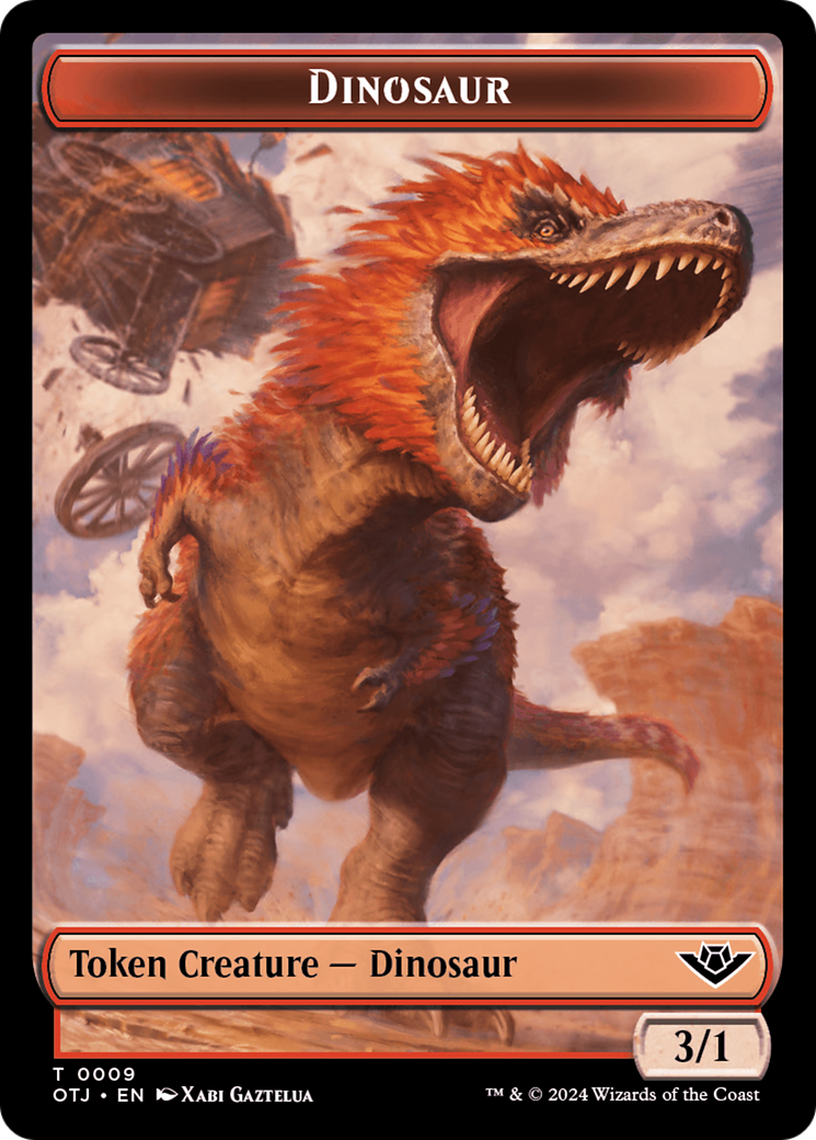 Dinosaur Token [Outlaws of Thunder Junction Tokens] | Good Games Modbury