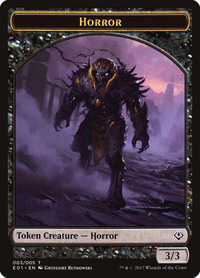 Horror // Zombie Double-Sided Token [Archenemy: Nicol Bolas Tokens] | Good Games Modbury
