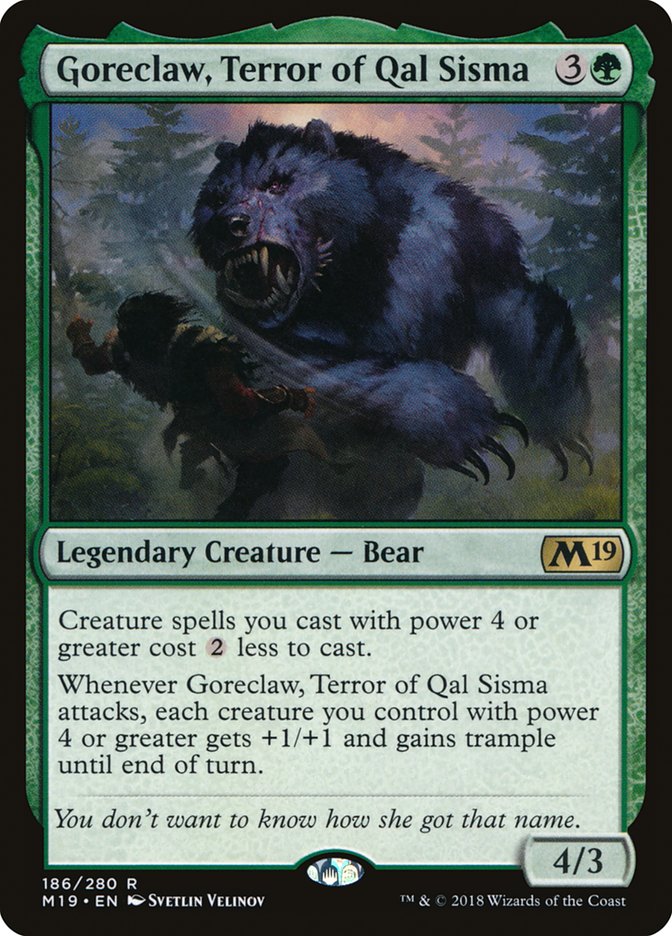 Goreclaw, Terror of Qal Sisma [Core Set 2019] | Good Games Modbury