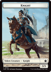 Human // Knight Double-Sided Token [Foundations Tokens] | Good Games Modbury