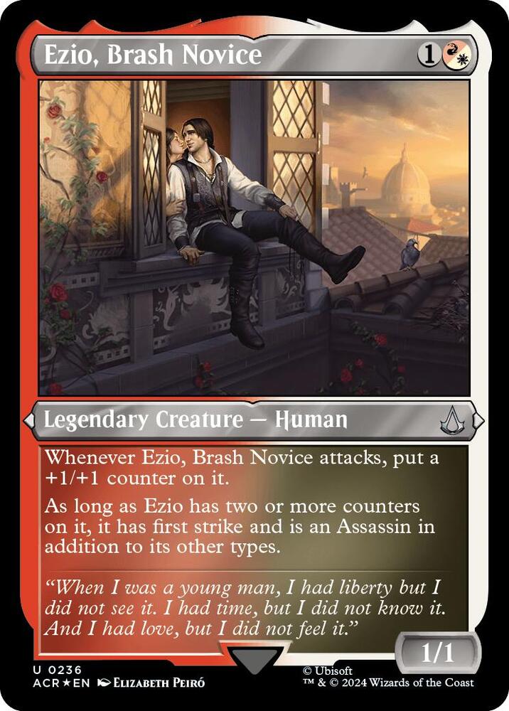 Ezio, Brash Novice 236 (Universes Beyond: Assassin's Creed)  - Etched Foil | Good Games Modbury