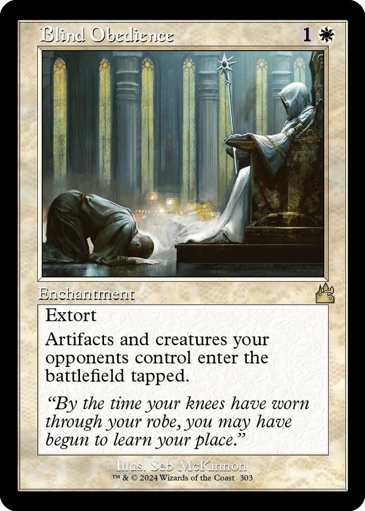 Blind Obedience 303/291 (Ravnica Remastered)  - Retro Foil | Good Games Modbury