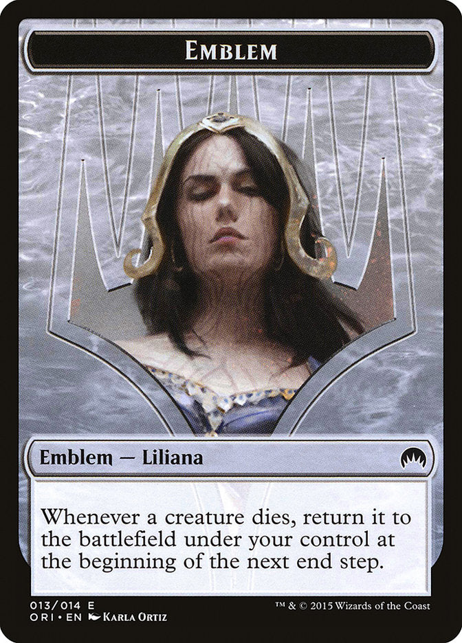 Liliana, Defiant Necromancer Emblem [Magic Origins Tokens] | Good Games Modbury