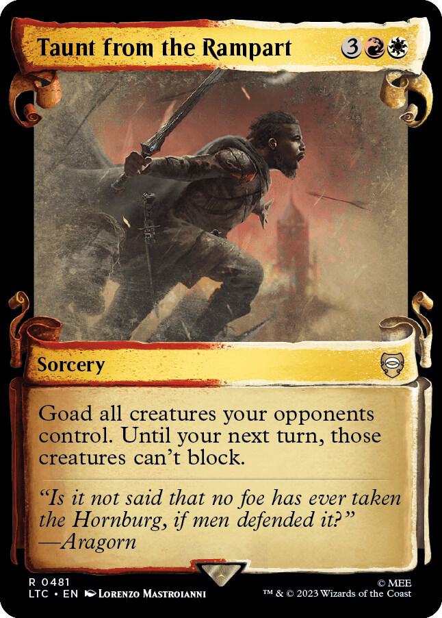 Taunt from the Rampart Showcase Scrolls 481 (Commander: The Lord of the Rings: Tales of Middle-earth)  - Showcase Scroll | Good Games Modbury