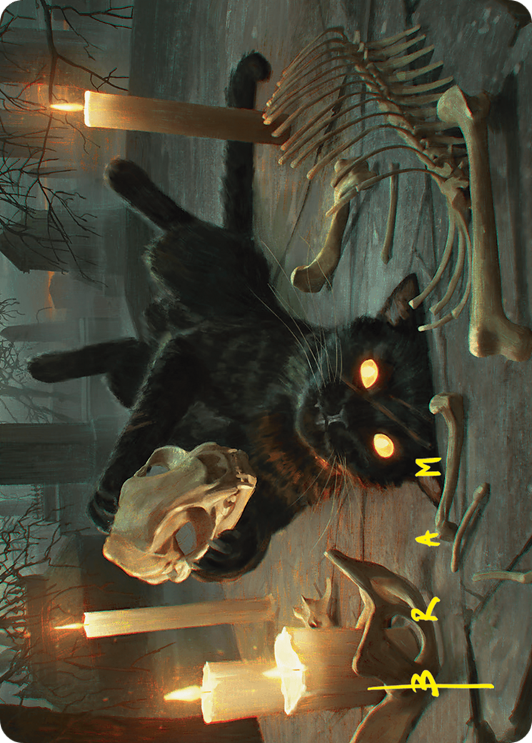 Nine-Lives Familiar Art Card (8/54) (Gold-Stamped Signature) [Foundations Art Series] | Good Games Modbury