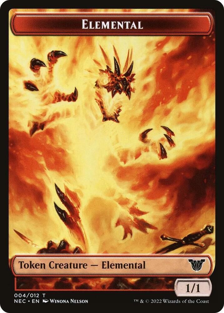 Elemental Spirit 009 Double Sided Token 4 // 9 (Commander: Kamigawa: Neon Dynasty)  | Good Games Modbury