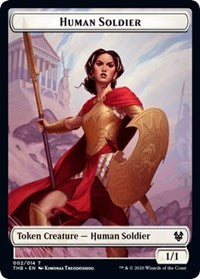 Human Soldier // Wall Double-Sided Token [Theros Beyond Death Tokens] | Good Games Modbury