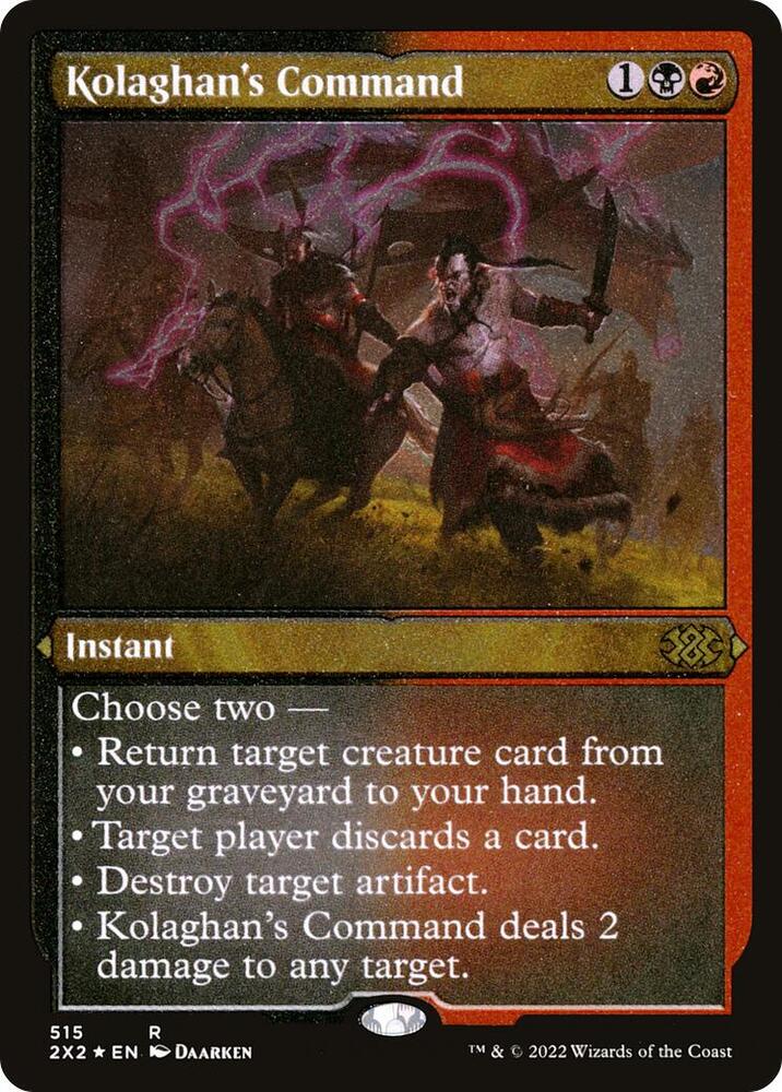 Kolaghans Command Foil Etched 515 (Double Masters 2022)  - Foil | Good Games Modbury