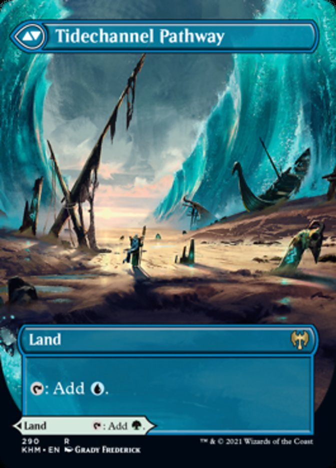 Barkchannel Pathway // Tidechannel Pathway (Borderless Alternate Art) [Kaldheim] | Good Games Modbury