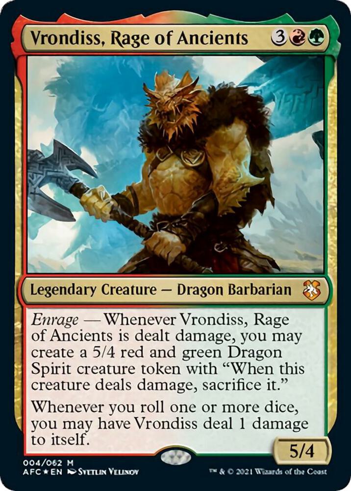 Vrondiss Rage of Ancients Display Commander Thick Stock 4 (Commander: Adventures in the Forgotten Realms)  - Foil | Good Games Modbury