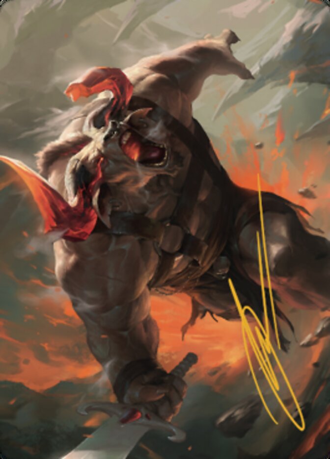 Furious Bellow Art Card (Gold-Stamped Signature) [Dominaria United Art Series] | Good Games Modbury
