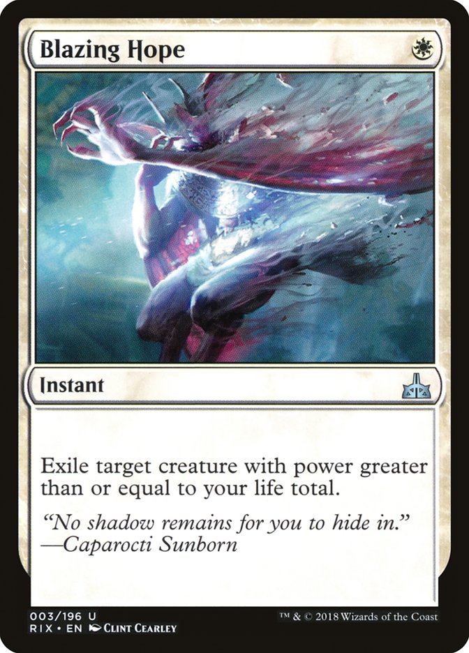 Blazing Hope 3/196 (Rivals of Ixalan)  | Good Games Modbury