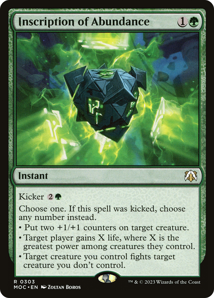 Inscription of Abundance [March of the Machine Commander] | Good Games Modbury