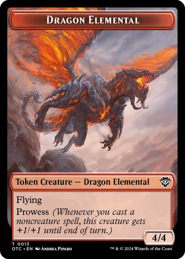 Dragon Elemental Bird Illusion Double Sided Token 13 // 4 (Commander: Outlaws of Thunder Junction)  | Good Games Modbury