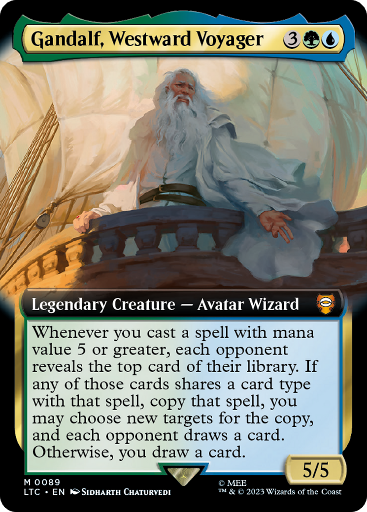 Gandalf, Westward Voyager (Extended Art) [The Lord of the Rings: Tales of Middle-Earth Commander] | Good Games Modbury