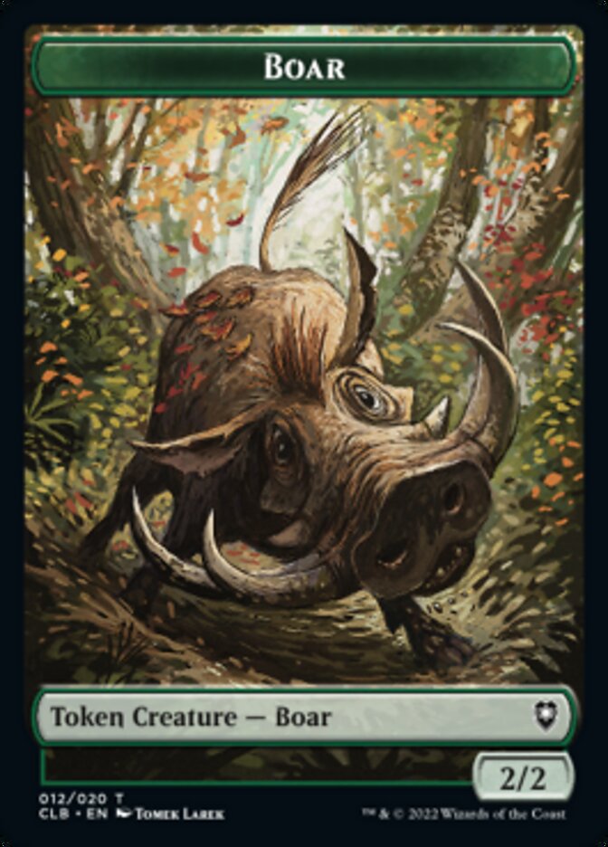 Treasure // Boar Double-Sided Token [Commander Legends: Battle for Baldur's Gate Tokens] | Good Games Modbury