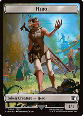 Spirit // Hero (0026) Double-Sided Token (Surge Foil) [FINAL FANTASY Commander Tokens] | Good Games Modbury