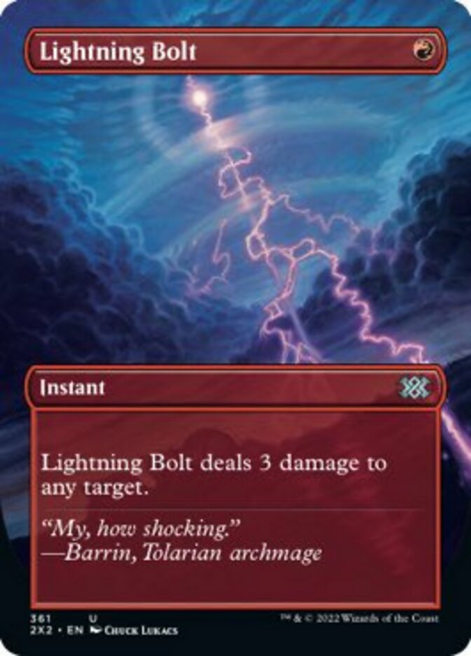 Lightning Bolt (Borderless Alternate Art) [Double Masters 2022] | Good Games Modbury