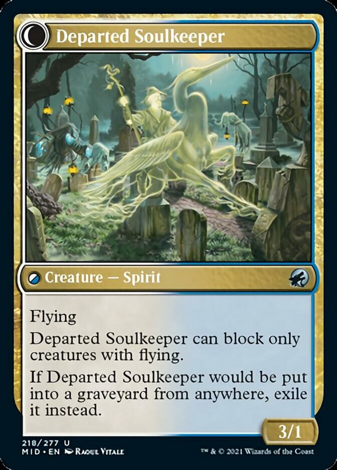 Devoted Grafkeeper // Departed Soulkeeper [Innistrad: Midnight Hunt] | Good Games Modbury