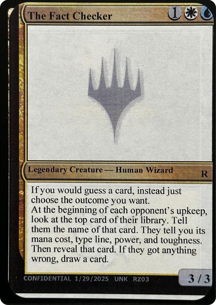 The Fact Checker RZ03j/477 (Un-Known Event Playtest Cards)  | Good Games Modbury