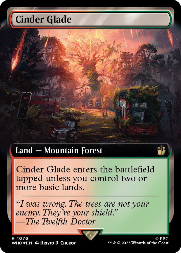 Cinder Glade 1076/331 (Universes Beyond: Doctor Who)  - Extended Art Surge Foil | Good Games Modbury