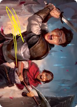 Daybreak Combatants Art Card Gold Stamped Signature 42 (Art Series: Innistrad: Crimson Vow)  | Good Games Modbury