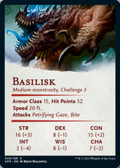 Basilisk Art Card (Gold-Stamped Signature) [Dungeons & Dragons: Adventures in the Forgotten Realms Art Series] | Good Games Modbury