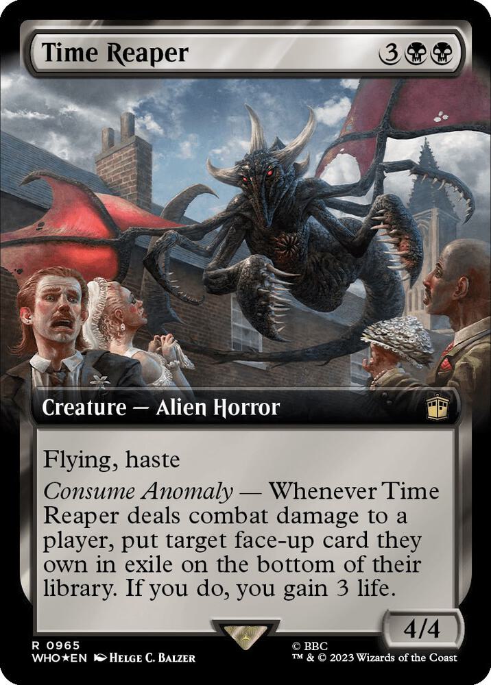 Time Reaper 965/331 (Universes Beyond: Doctor Who)  - Extended Art Surge Foil | Good Games Modbury