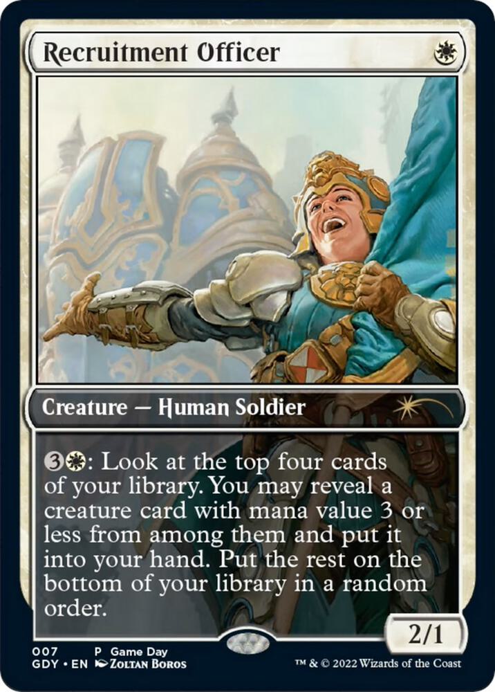 Recruitment Officer 7/9 (Game Day & Store Championship Promos)  - Full Art | Good Games Modbury