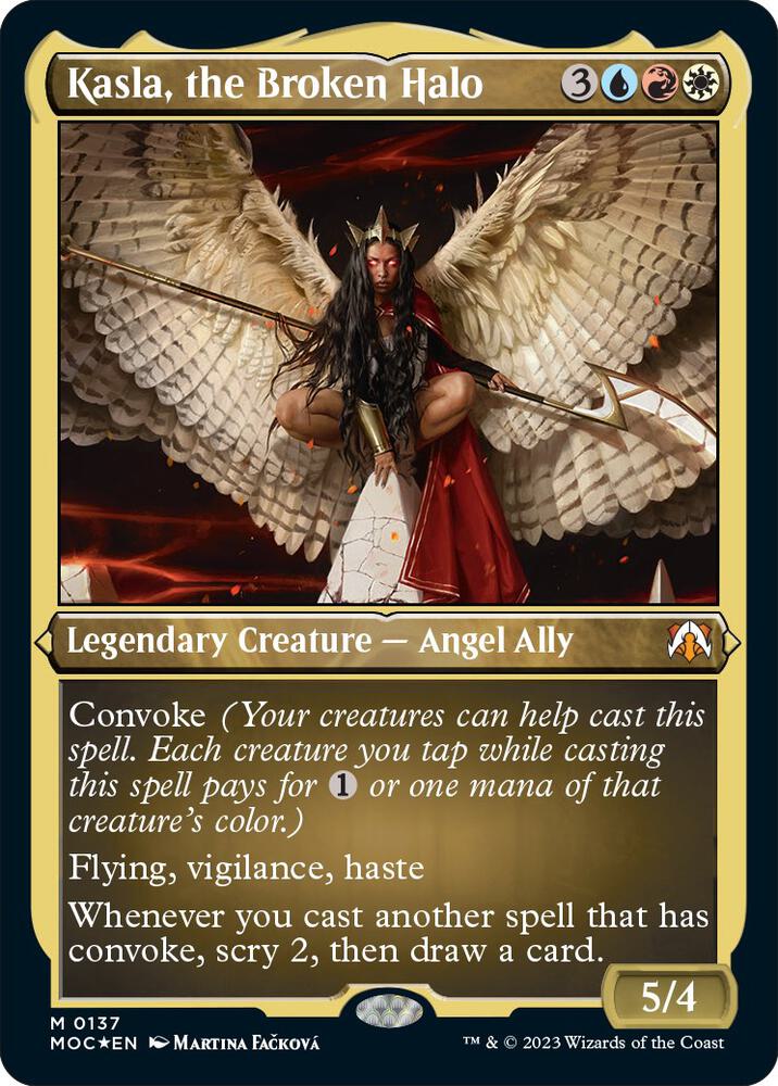Kasla the Broken Halo Display Commander Thick Stock 137 (Commander: March of the Machine)  - Foil | Good Games Modbury
