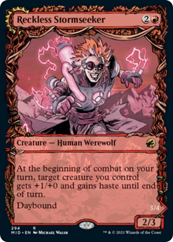 Reckless Stormseeker Showcase 294 (Innistrad: Midnight Hunt)  - Foil | Good Games Modbury