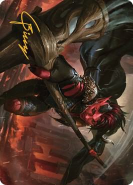 Karlach Fury of Avernus Art Card 34 81 Gold Stamped Signature 34 (Art Series: Commander Legends: Battle for Baldur's Gate)  | Good Games Modbury